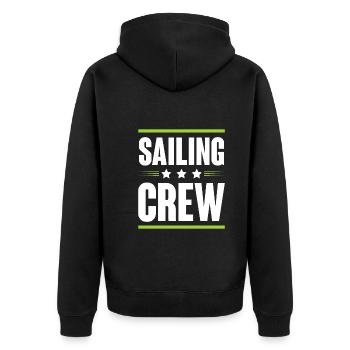 Sailing Crew - Unisex Premium Bio Zip Hoodie - Schwarz - Hinten - Nico (187cm)