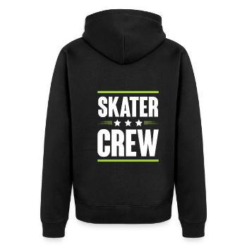 Skater Crew - Unisex Premium Bio Zip Hoodie - Schwarz - Hinten - Nico (187cm)