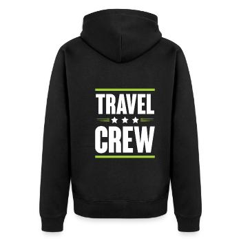 Travel Crew - Unisex Premium Bio Zip Hoodie - Schwarz - Hinten - Nico (187cm)
