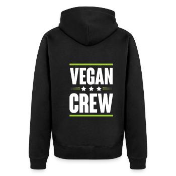 Vegan Crew - Unisex Premium Organic Zip Hoodie - black - Back - Nico (187cm)