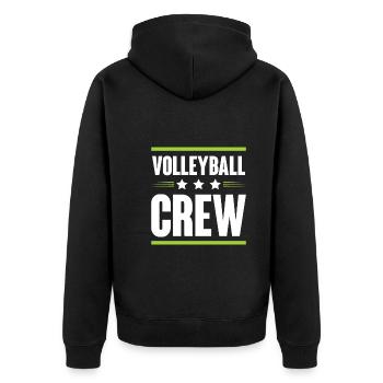 Volleyball Crew - Unisex Premium Bio Zip Hoodie - Schwarz - Hinten - Nico (187cm)