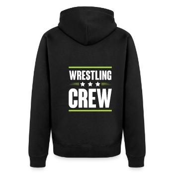 Wrestling Crew - Unisex Premium Bio Zip Hoodie - Schwarz - Hinten - Nico (187cm)