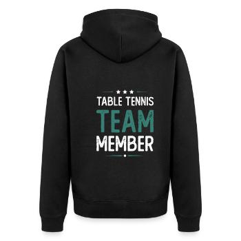 Table Tennis Team - Unisex Premium Bio Zip Hoodie - Schwarz - Hinten - Nico (187cm)