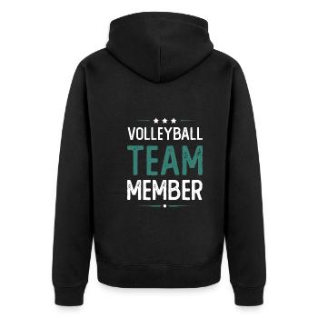 Volleyball Team - Unisex Premium Organic Zip Hoodie - black - Back - Nico (187cm)