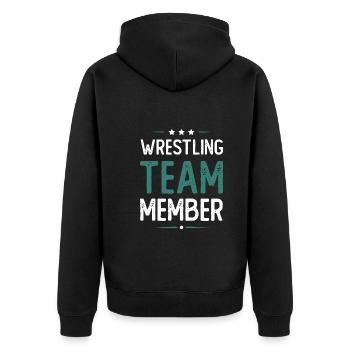 Wrestling Team - Unisex Premium Organic Zip Hoodie - black - Back - Nico (187cm)