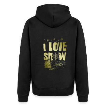 J’adore dire Snow - Veste à capuche bio Premium Unisexe - noir - Dos - Nico (187cm)