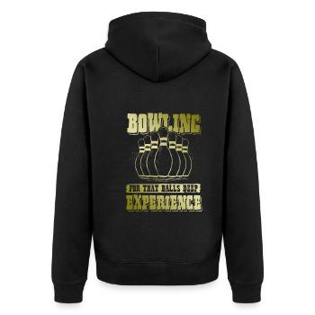 Expérience de bowling - Veste à capuche bio Premium Unisexe - noir - Dos - Nico (187cm)