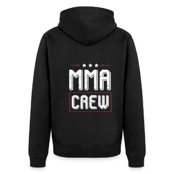 Mma Crew - Unisex Premium Bio Zip Hoodie - Schwarz - Hinten - Nico (187cm)