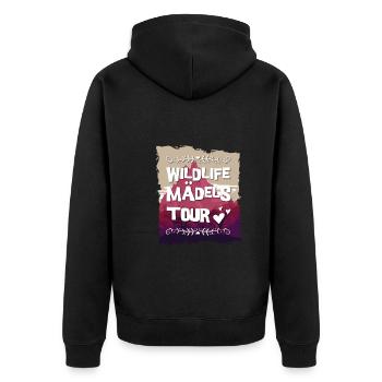 Wildlife Mädels Tour - Unisex Premium Bio Zip Hoodie - Schwarz - Hinten - Nico (187cm)