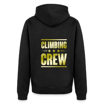 Climbing Crew - Unisex Premium Organic Zip Hoodie - black - Back - Nico (187cm)