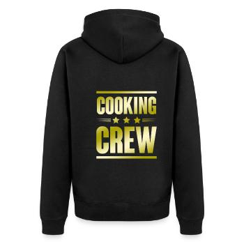 Cooking Crew - Unisex Premium Bio Zip Hoodie - Schwarz - Hinten - Nico (187cm)
