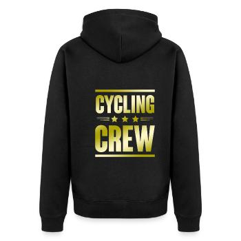 Cycling Crew - Unisex Premium Bio Zip Hoodie - Schwarz - Hinten - Nico (187cm)