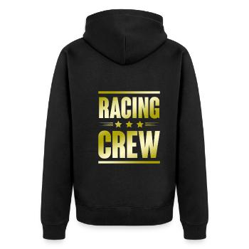 Racing Crew - Unisex Premium Bio Zip Hoodie - Schwarz - Hinten - Nico (187cm)