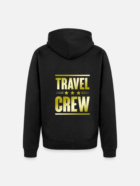 Travel Crew - Unisex Premium Organic Zip Hoodie - black