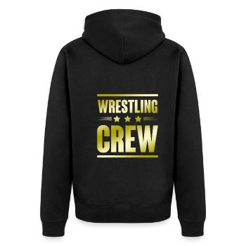 Wrestling Crew - Unisex Premium Bio Zip Hoodie - Schwarz - Hinten - Nico (187cm)