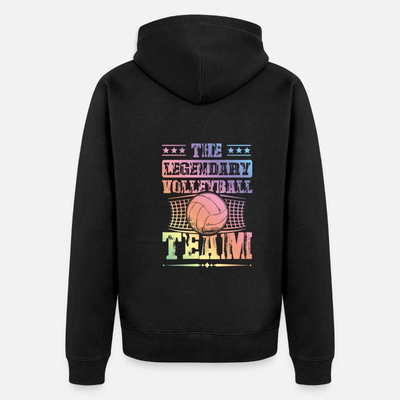 Équipe de volleyball - Veste à capuche bio Premium Unisexe - noir