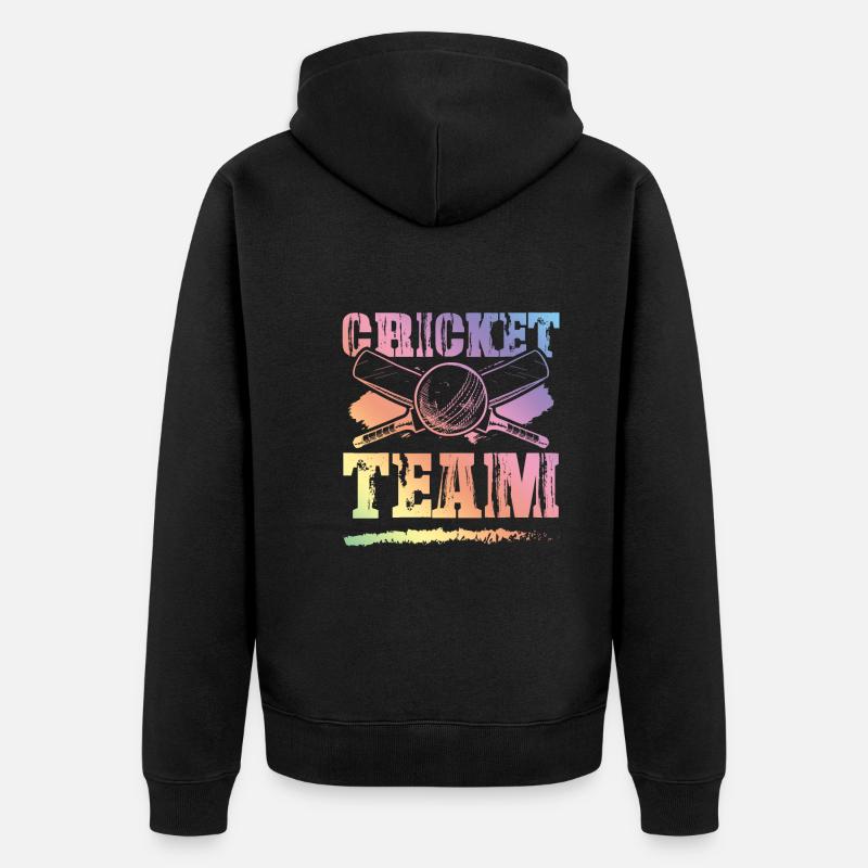 Équipe de cricket - Veste à capuche bio Premium Unisexe - noir
