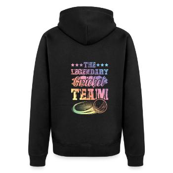 Legendary Cricket Team - Unisex Premium Bio Zip Hoodie - Schwarz - Hinten - Nico (187cm)