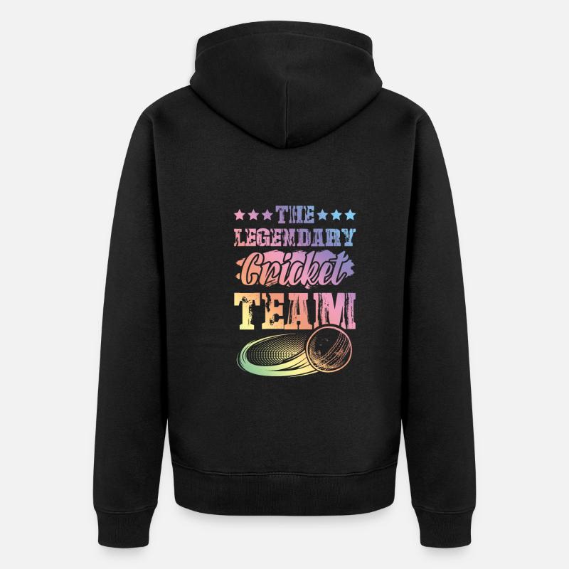 Équipe légendaire de cricket - Veste à capuche bio Premium Unisexe - noir
