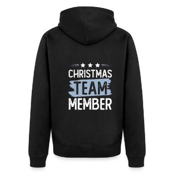 Christmas Team - Unisex Premium Organic Zip Hoodie - black - Back - Nico (187cm)