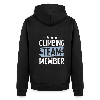 Climbing Team - Unisex Premium Bio Zip Hoodie - Schwarz - Hinten - Nico (187cm)