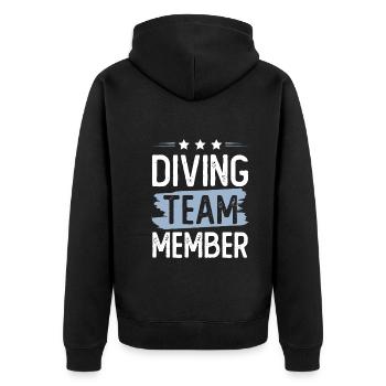 Diving Team - Unisex Premium Organic Zip Hoodie - black - Back - Nico (187cm)