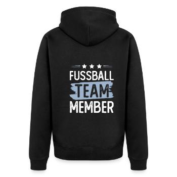 Équipe de football - Veste à capuche bio Premium Unisexe - noir - Dos - Nico (187cm)