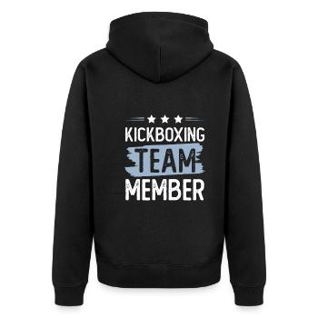 Équipe de kickboxing - Veste à capuche bio Premium Unisexe - noir - Dos - Nico (187cm)