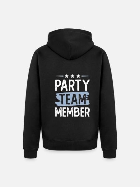 Party Team - Unisex Premium Organic Zip Hoodie - black