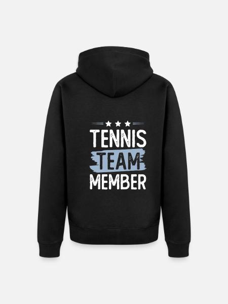 Tennis Team - Unisex Premium Organic Zip Hoodie - black
