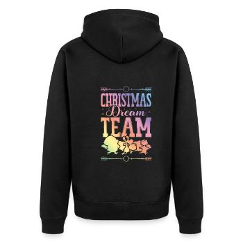 Christmas Dream team - Unisex Premium Organic Zip Hoodie - black - Back - Nico (187cm)