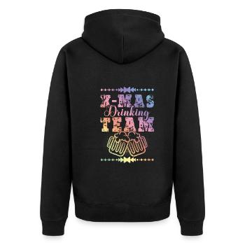 X-mas Drinking Team - Unisex Premium Bio Zip Hoodie - Schwarz - Hinten - Nico (187cm)