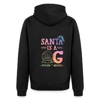 Le Père Noël est un OG - Veste à capuche bio Premium Unisexe - noir - Dos - Nico (187cm)