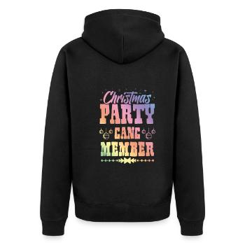 Christmas Party Gang Member - Unisex Premium Bio Zip Hoodie - Schwarz - Hinten - Nico (187cm)