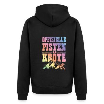 Ofizielle Pisten Kröte - Unisex Premium Bio Zip Hoodie - Schwarz - Hinten - Nico (187cm)