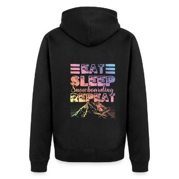 Manger Dormir Snowboard Répéter - Veste à capuche bio Premium Unisexe - noir - Dos - Nico (187cm)