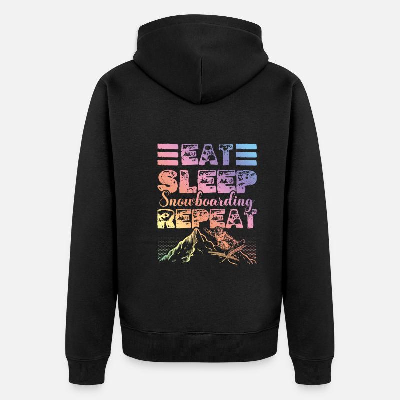 Manger Dormir Snowboard Répéter - Veste à capuche bio Premium Unisexe - noir