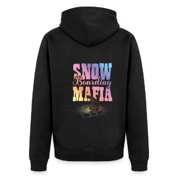 Snowboarding Mafia - Unisex Premium Bio Zip Hoodie - Schwarz - Hinten - Nico (187cm)