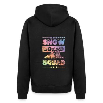 Snowboard Squad - Unisex Premium Bio Zip Hoodie - Schwarz - Hinten - Nico (187cm)