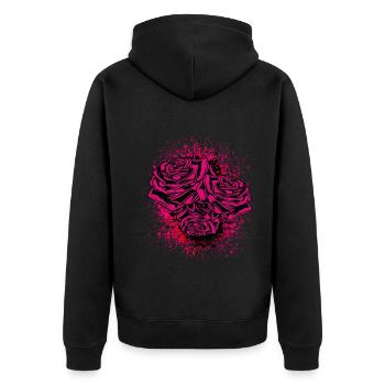 Rose Illustration - Veste à capuche bio Premium Unisexe - noir - Dos - Nico (187cm)