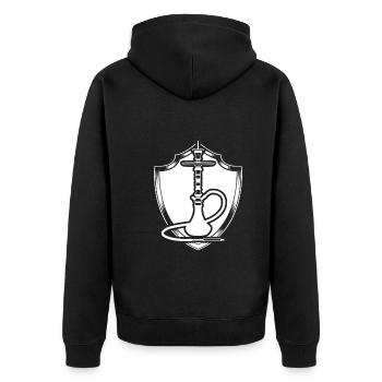 Shisha Wappen - Unisex Premium Bio Zip Hoodie - Schwarz - Hinten - Nico (187cm)
