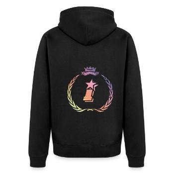 I Lettre Couronne - Veste à capuche bio Premium Unisexe - noir - Dos - Nico (187cm)