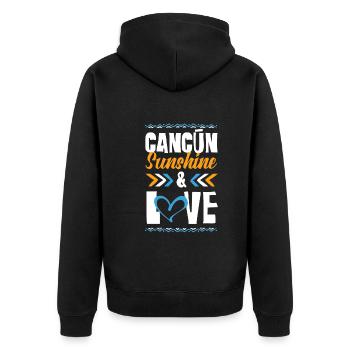 Cancun Love - Unisex Premium Organic Zip Hoodie - black - Back - Nico (187cm)