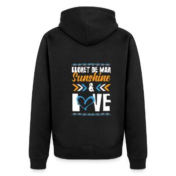 Lloret De Mar Love - Unisex Premium Bio Zip Hoodie - Schwarz - Hinten - Nico (187cm)