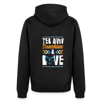 Tel Aviv Amour - Veste à capuche bio Premium Unisexe - noir - Dos - Nico (187cm)