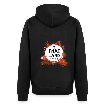 Tour de Thaïlande coloré - Veste à capuche bio Premium Unisexe - noir - Dos - Nico (187cm)