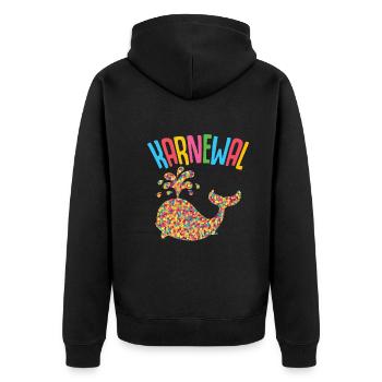 Karnewal Carnival Costume Whale Fasnacht - Unisex Premium Organic Zip Hoodie - black - Back - Nico (187cm)