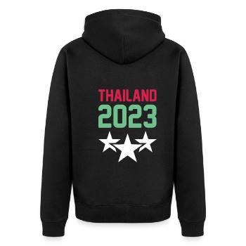 Thaïlande 2023 Krone - Veste à capuche bio Premium Unisexe - noir - Dos - Nico (187cm)