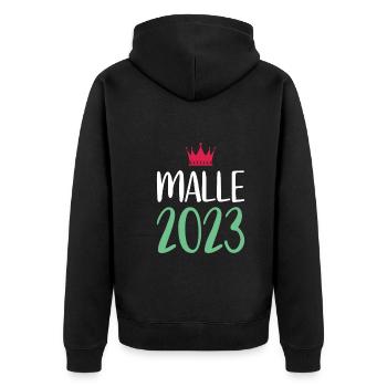 Malle 2023 - Unisex Premium Organic Zip Hoodie - black - Back - Nico (187cm)