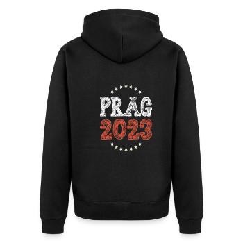 Prague 2023 - Veste à capuche bio Premium Unisexe - noir - Dos - Nico (187cm)